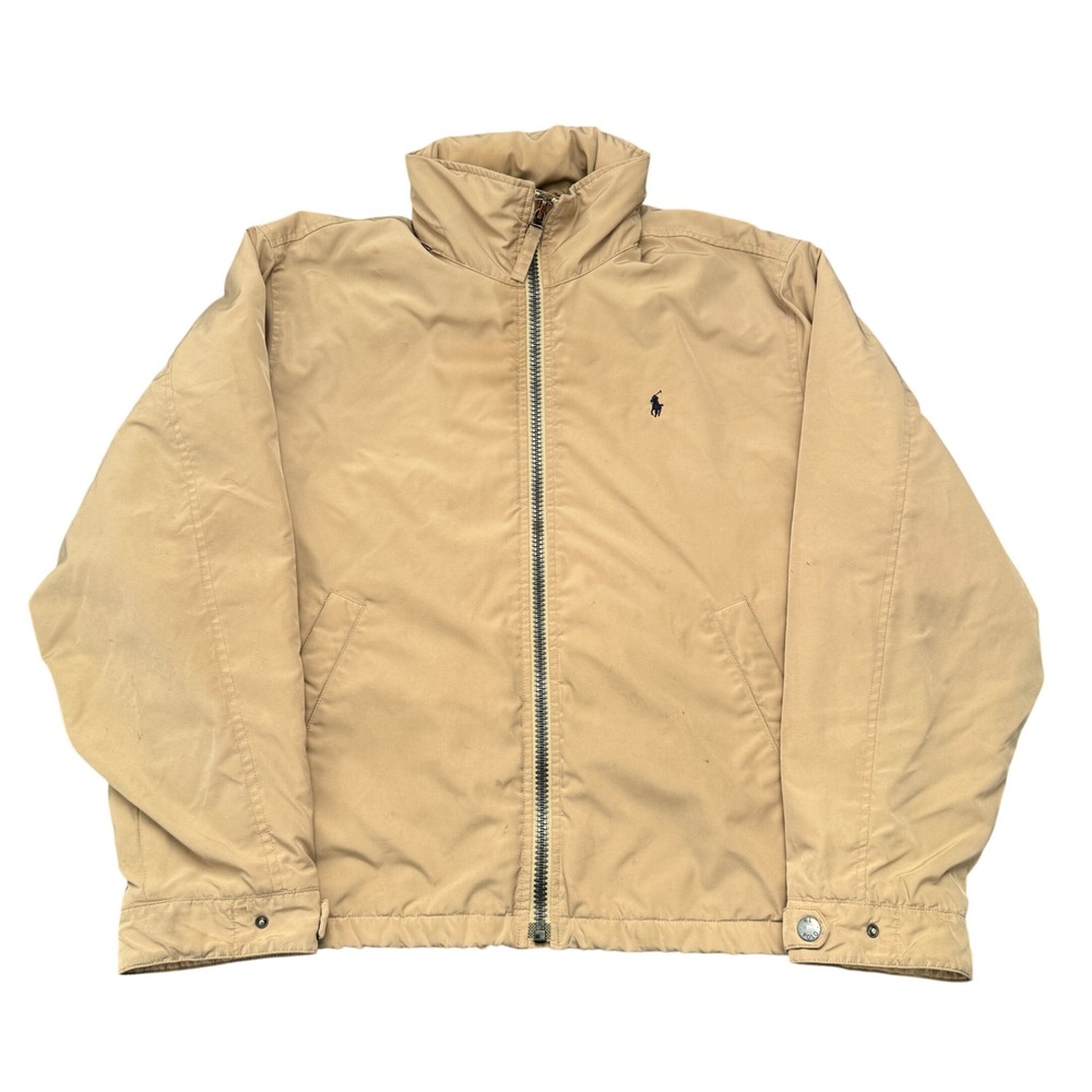 Polo Ralph Lauren Mens Tan Fleece Lined Full Zip Harrington Jacket Large